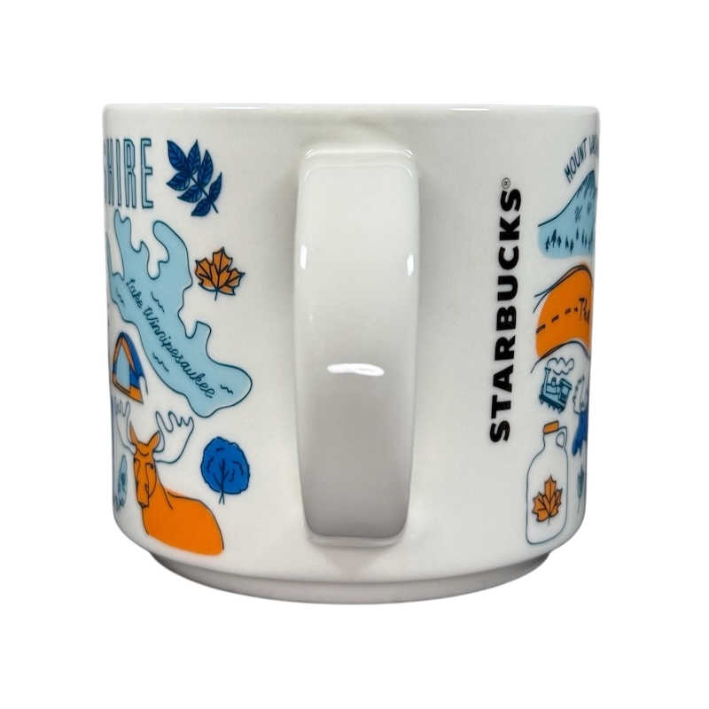 Starbucks New Hampshire Been There mug with state-themed illustrations and Starbucks logo