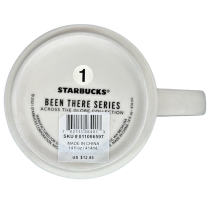 Bottom view of Starbucks Phoenix Been There mug showing logo and product details with handle on side