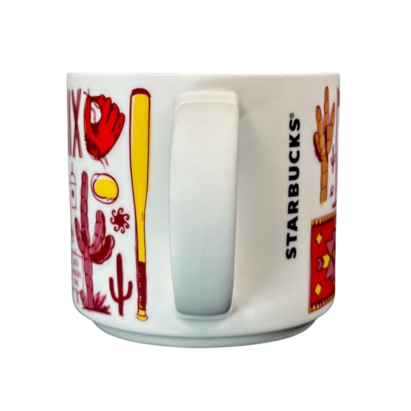Starbucks Phoenix Been There mug with desert and baseball themed illustrations on white ceramic