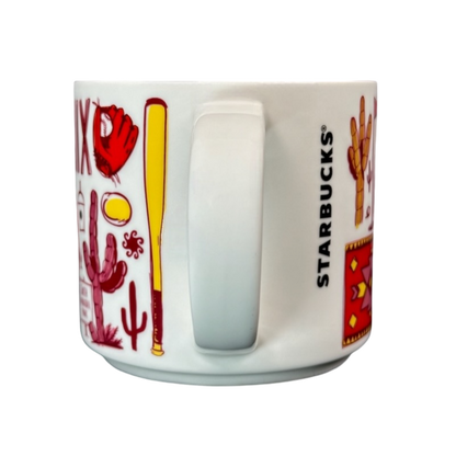 Starbucks Phoenix Been There mug with desert and baseball themed illustrations on white ceramic