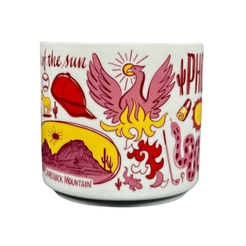 Starbucks Phoenix Been There mug featuring colorful Phoenix-themed illustrations and desert elements