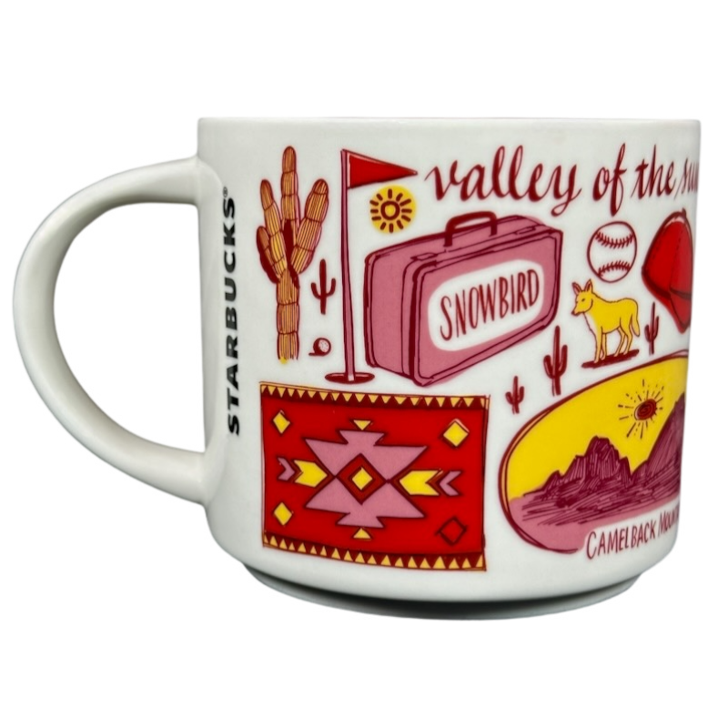 Starbucks Phoenix Been There mug white ceramic with colorful Valley of the Sun and desert designs