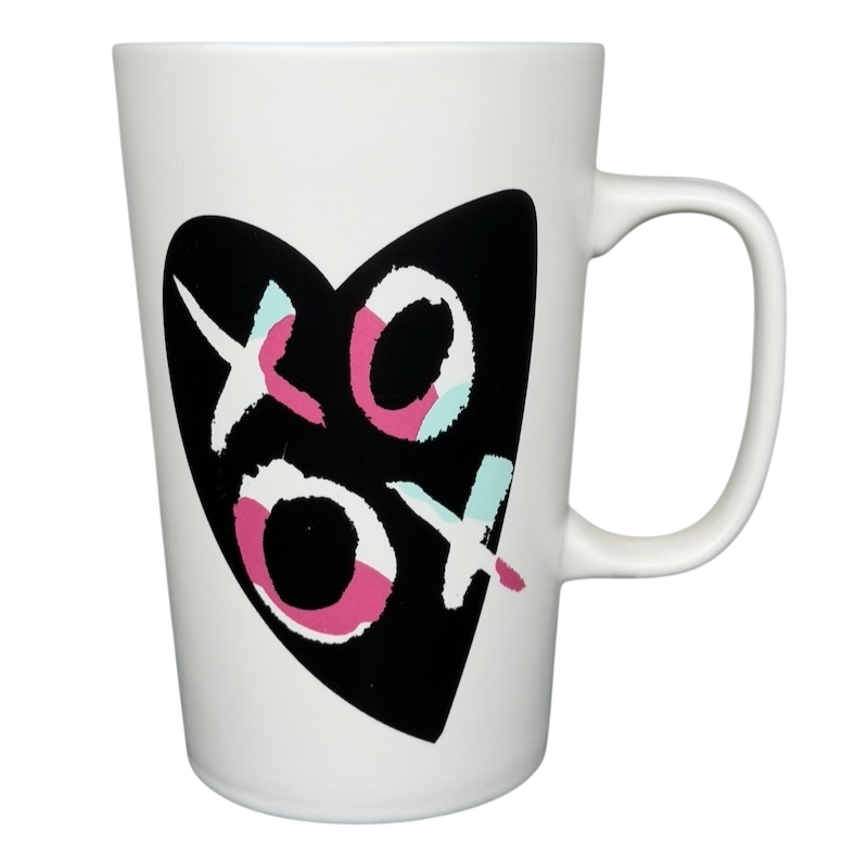 Rare Starbucks XOXO mug with colorful heart design for coffee lovers