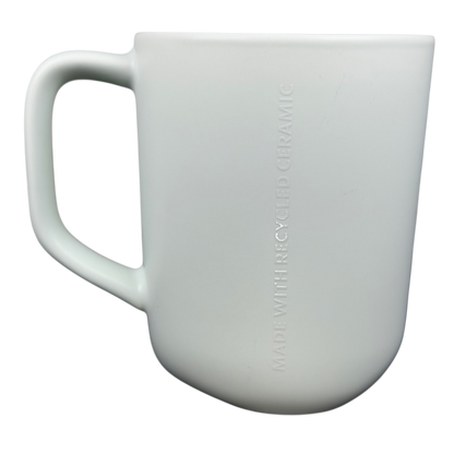 Simple white recycled ceramic Starbucks mug featuring a smooth matte finish