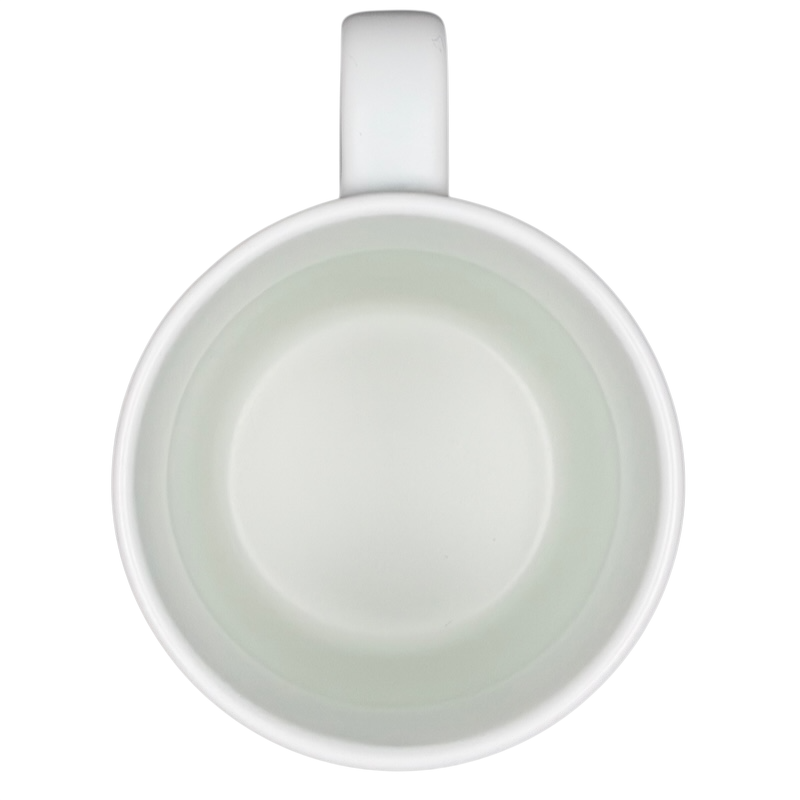 Recycled ceramic Starbucks mug in white with a smooth, minimalist interior design