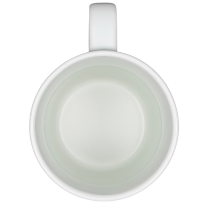 Recycled ceramic Starbucks mug in white with a smooth, minimalist interior design