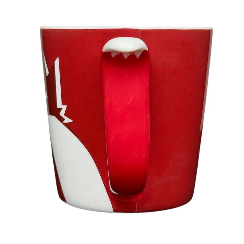 Starbucks Red Fox tail handle Mug 2012 with a unique red and white design featuring a fox tail