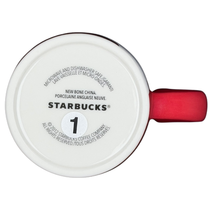 Starbucks Red Fox tail handle Mug 2012 with a red handle and smooth white interior