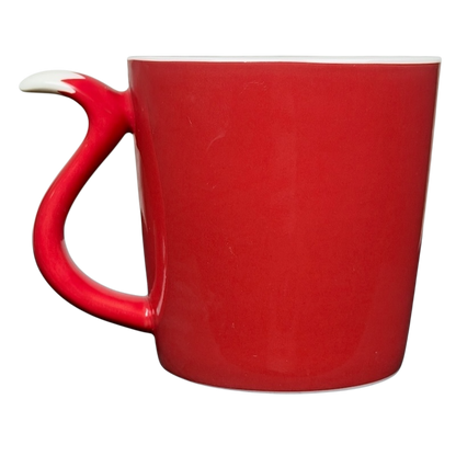Starbucks Red Fox tail handle Mug 2012 in bright red with a unique fox tail shaped handle