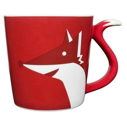 Starbucks Red Fox tail handle Mug 2012 with playful fox design and unique handle shape