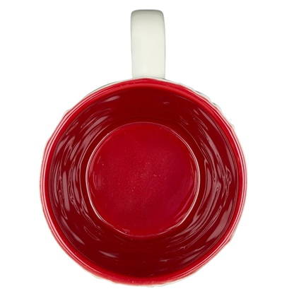 Inside view of a vibrant red Reindeer Mug Starbucks with a smooth finish