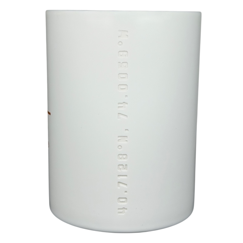 Starbucks Reserve Roastery NYC mug with a simple white design featuring elegant branding