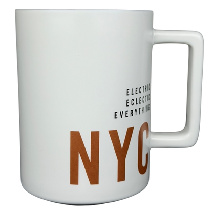 Starbucks Reserve Roastery NYC mug in white with trendy typography design