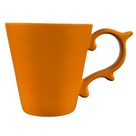 Orange Starbucks Rococo vintage scroll mug with unique ornate handle design by Tazo