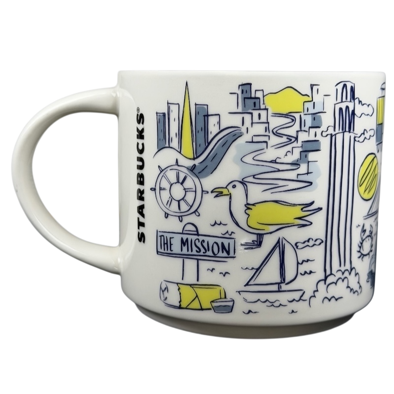 Starbucks San Francisco Been There mug featuring iconic city landmarks and vibrant designs