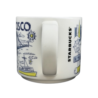 Starbucks San Francisco Been There mug featuring iconic city landmarks and colorful designs