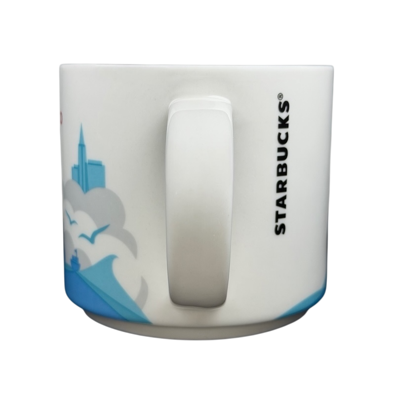 Starbucks San Francisco You Are Here mug featuring iconic skyline and wave design
