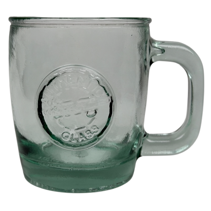 Starbucks San Miguel recycled green glass mug with a textured design and sturdy handle