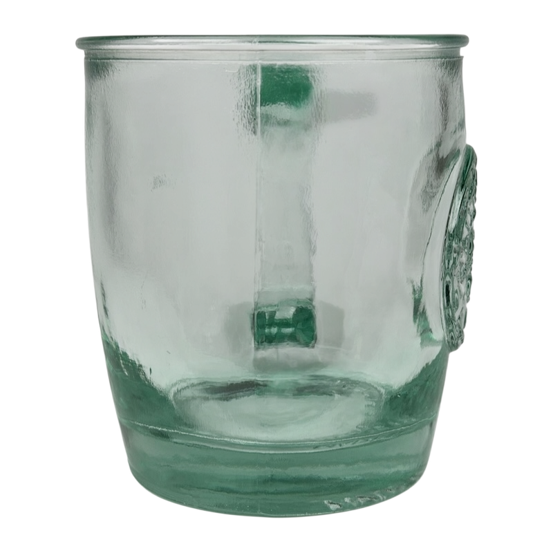 Starbucks San Miguel recycled green glass mug featuring a simple, eco-friendly design