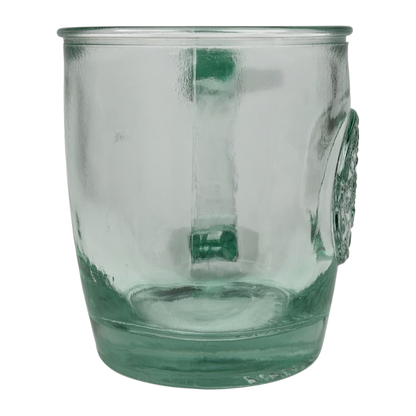 Starbucks San Miguel recycled green glass mug featuring a simple, eco-friendly design