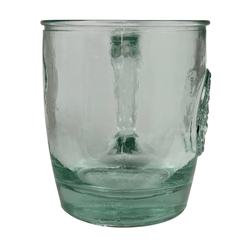 Starbucks San Miguel recycled green glass mug with a sleek design for eco-friendly beverages