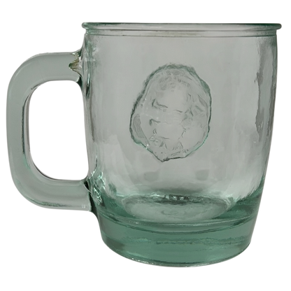 Starbucks San Miguel recycled green glass mug featuring a textured design and sturdy handle