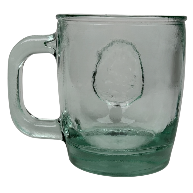 Starbucks San Miguel recycled green glass mug with a sturdy handle and eco-friendly design