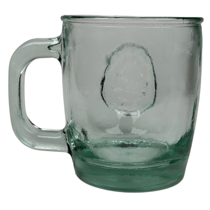 Starbucks San Miguel recycled green glass mug with a sturdy handle and eco-friendly design