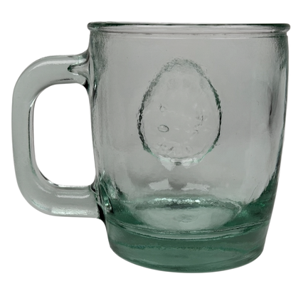 Starbucks San Miguel recycled green glass mug with a sturdy handle and minimalist design