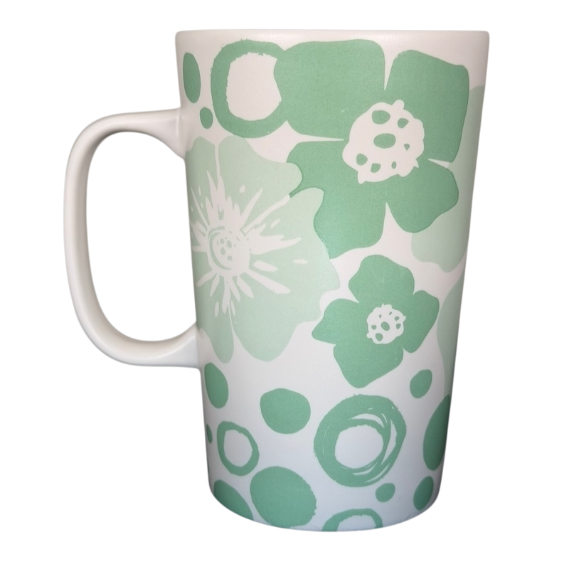 Starbucks Siren Mint Green vintage Mug featuring floral and circular designs in soft mint tones