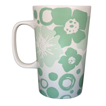 Starbucks Siren Mint Green vintage Mug featuring floral and circular designs in soft mint tones