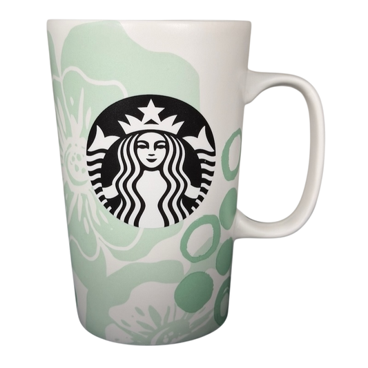 Starbucks Siren Mint Green vintage Mug featuring floral design and iconic logo