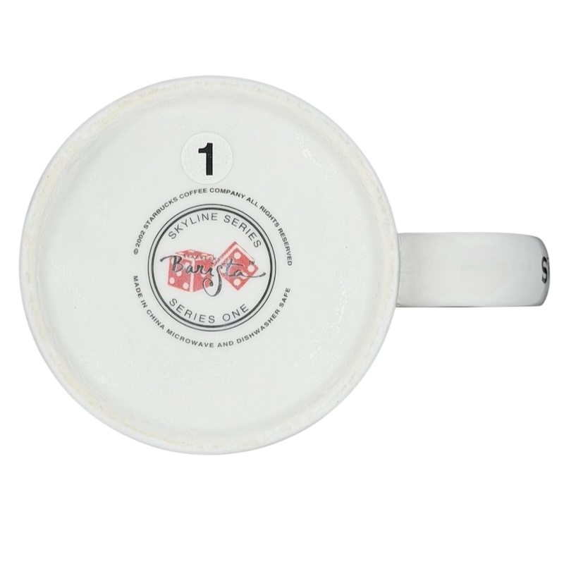 Skyline Series Barista Series One Las Vegas Mug Starbucks with a white handle and logo