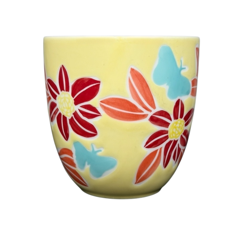 Starbucks spring butterfly vintage mug featuring floral patterns in vibrant colors
