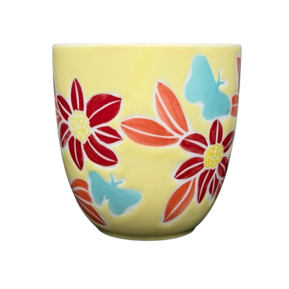 Starbucks spring butterfly vintage mug featuring floral patterns in vibrant colors