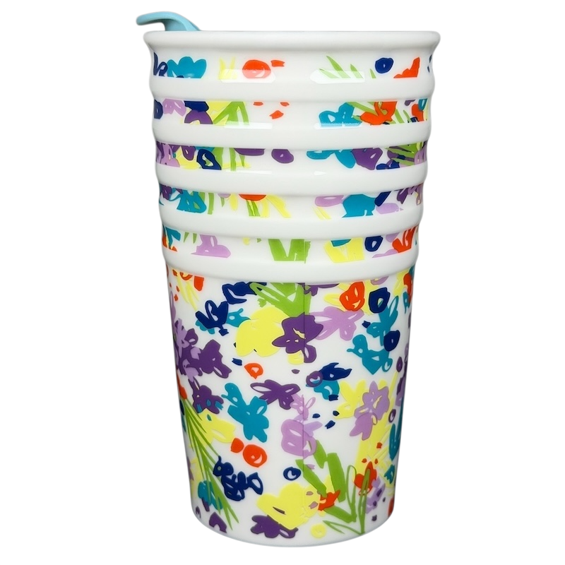 Stackable Spring Vibrant Floral Tumbler 2016 Starbucks with colorful flower designs for enjoying beverages