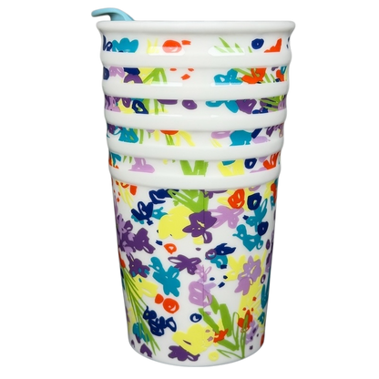 Stackable Spring Vibrant Floral Tumbler 2016 Starbucks with colorful flower designs for enjoying beverages