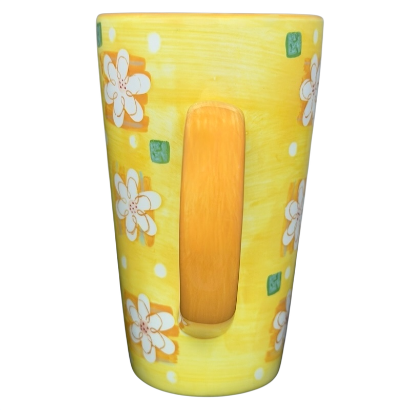 Summer Daisy Latte Mug Starbucks in yellow with floral pattern, perfect for enjoying summer beverages