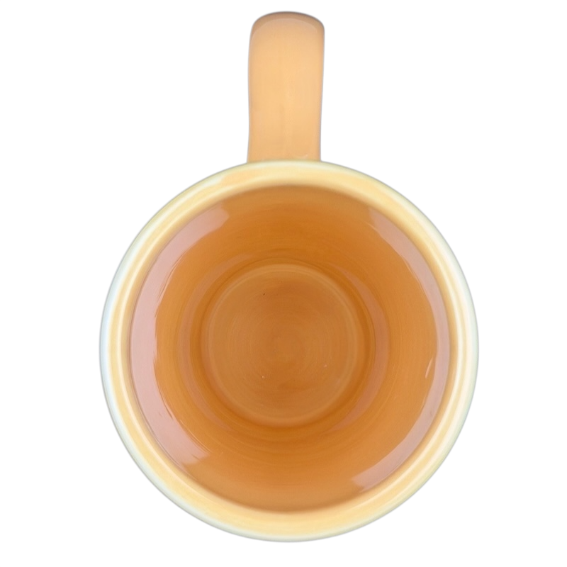 Top view of Summer Daisy Latte Mug Starbucks in soft pastel colors with smooth interior finish