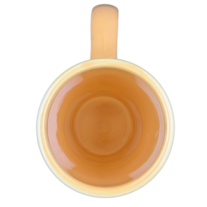 Top view of Summer Daisy Latte Mug Starbucks in soft pastel colors with smooth interior finish