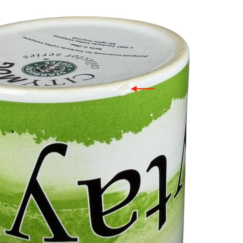Tagaytay Starbucks mug 2007 collectible featuring a vibrant green and white design