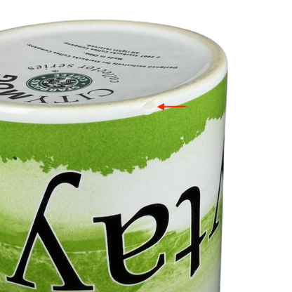 Tagaytay Starbucks mug 2007 collectible featuring a vibrant green and white design