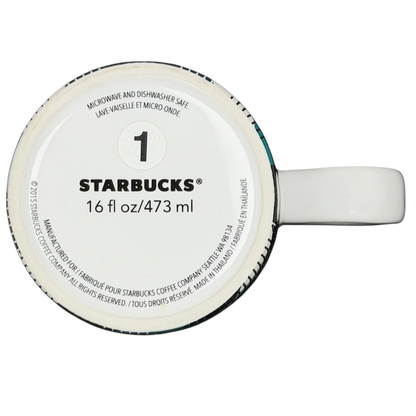 Teal plaid Starbucks siren collectible mug featuring a classic design and 16 fl oz capacity
