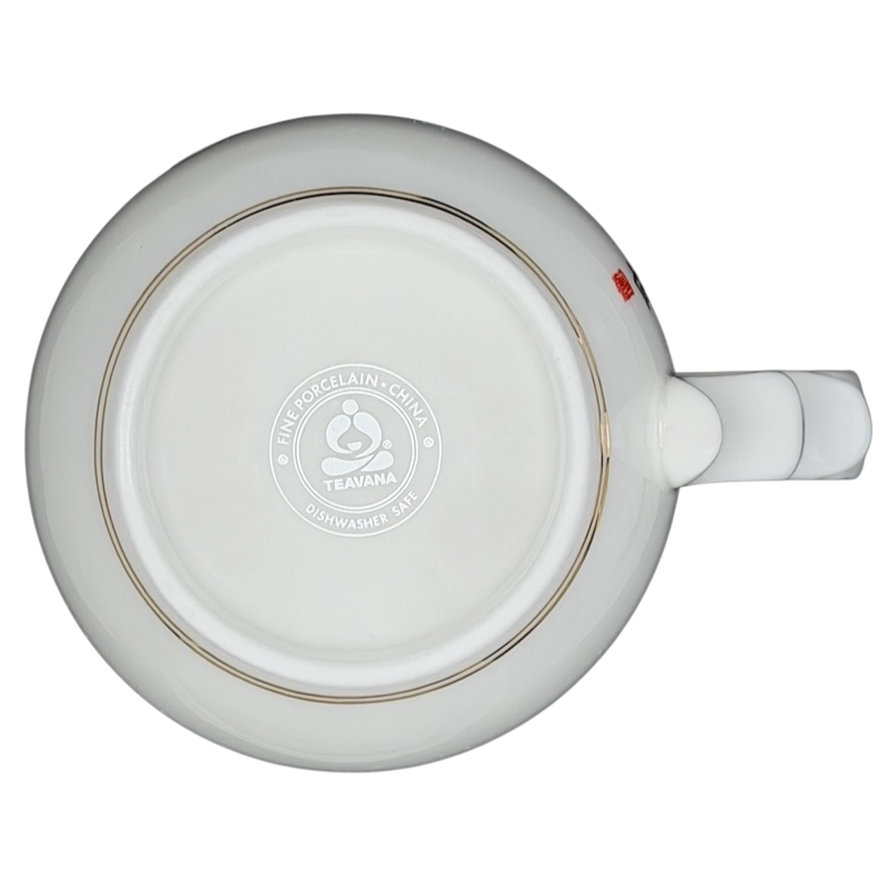 Bottom view of Enchanted Butterfly Mug Starbucks Teavana showing logo and fine porcelain detail