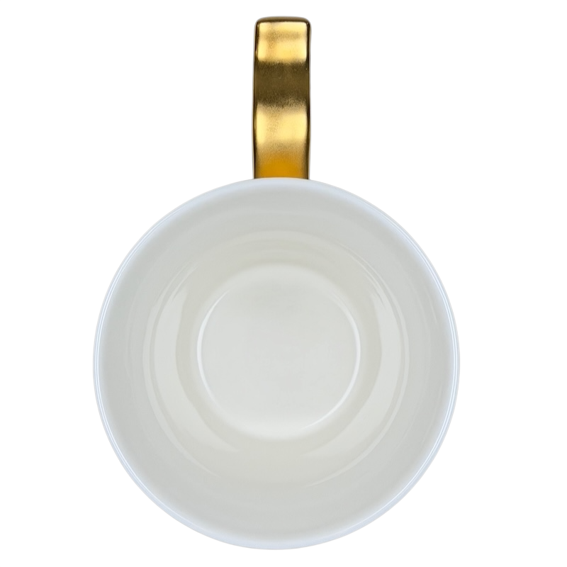 Rococo Baroque Gold Handle White Mug Starbucks Teavana with a sleek interior design