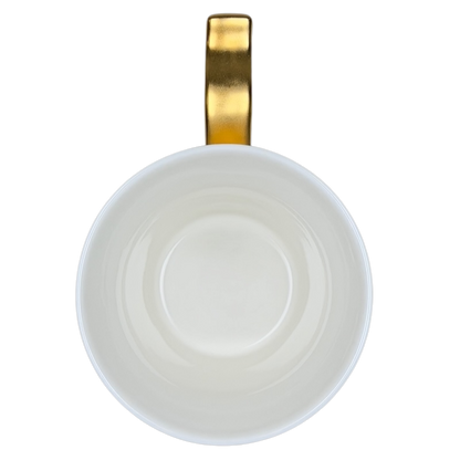 Rococo Baroque Gold Handle White Mug Starbucks Teavana with a sleek interior design