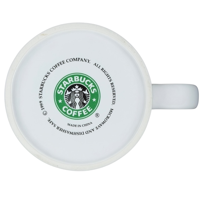 Bottom view of Starbucks The Golden State collectible mug showcasing logo and manufacturing details