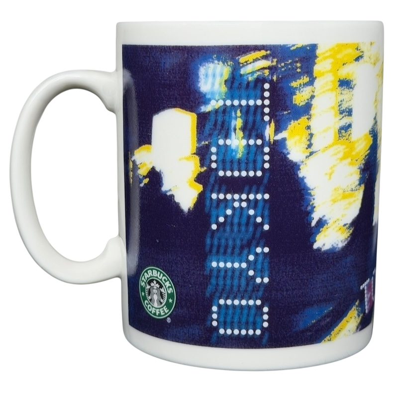 Starbucks Tokyo Japan vintage mug 2009 featuring a colorful city skyline design
