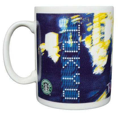 Starbucks Tokyo Japan vintage mug 2009 featuring a colorful city skyline design