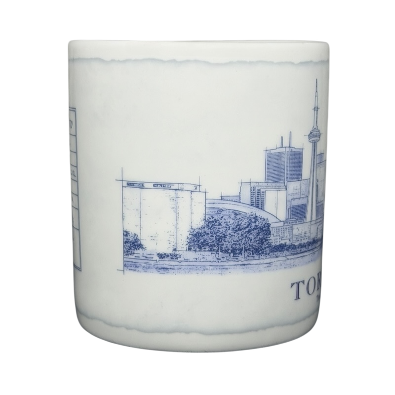 Starbucks Toronto architect series vintage mug featuring a detailed skyline illustration